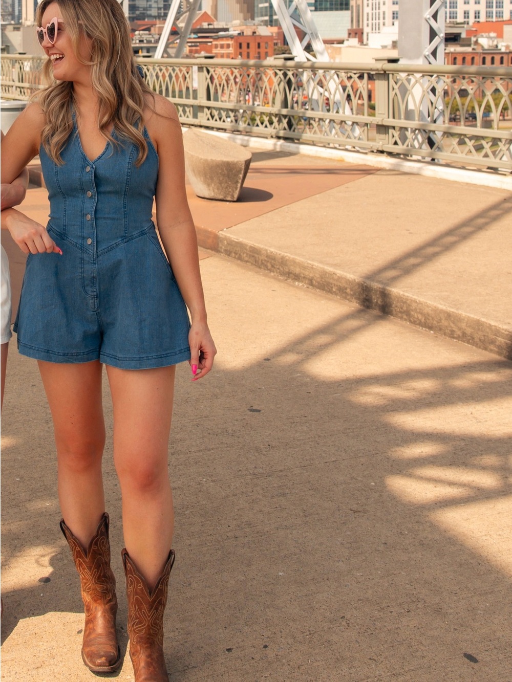 Blue Denim Sleeveless Romper